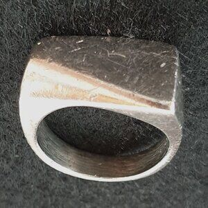 Bold Vintage Unique Sculptural Modernist Solid 925 Silver Statement Ring